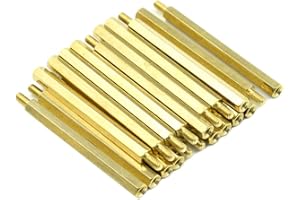 Hxchen M3 x 50mm + 6mm Male Female Thread Brass Hex Standoff Spacer Screws PCB Pillar - (20 Pcs)