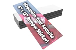 EUCATUS BEST PRODUCTS & GIFTS Fun Make-Your-Own 4x12in Magnetic Sheets 2pk. Blank White Magnet Strips for Strong Flexible Bumper Sticker Decals, Holiday Photos or Art. Decorate Personalized DIY Projects for Fridge, Car or Office