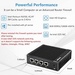 VNOPN Micro Firewall Appliance Fanless Mini PC