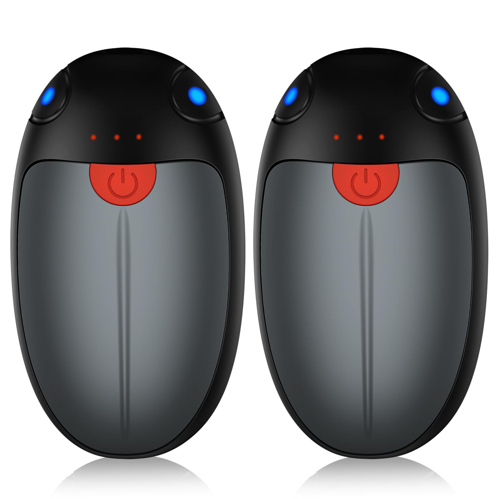 Hand Warmers Rechargeable 2 Pack, Electric Hand Warmers Reusable 20 Hrs Warmth, USB Hand Warmer with 3 Levels Heat Up to 57°, Portable Pocket Handwarmers for Hiking Golf Raynaud's Arthritis(Grey)