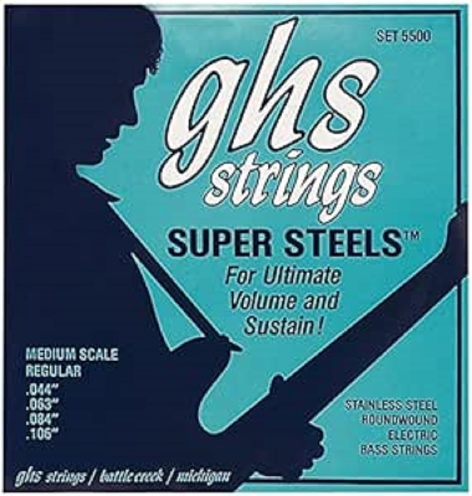 GHS 5500 44 - 106 Regular Medium Scale Super Steels Bass String Set