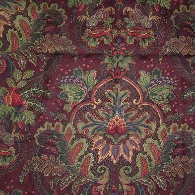 54" Wide Fabric"Ancient King, Color Merlot" Raymond Waites Fabric By the Yard