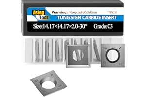 14.17mm Standard Square Straight Tungsten Carbide Replacement Cutter Inserts Knives 14.17mm x 14.17 x 2mm for Woodworking Spi