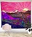 LUCID EYE Trippy Trek Tapestry, Psychedelic Mountain Sunrise, Girls Room Pink Wall Art Decor, Wall Hanging for Bedroom Living Room Dorm, 58x51 inches