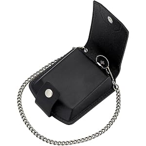 PH PandaHall Pocket Watch Case, PU Leather Pocket Watch Pouch with Bronze Chain Vintage Watch Travel Case for Men's Watch Sto