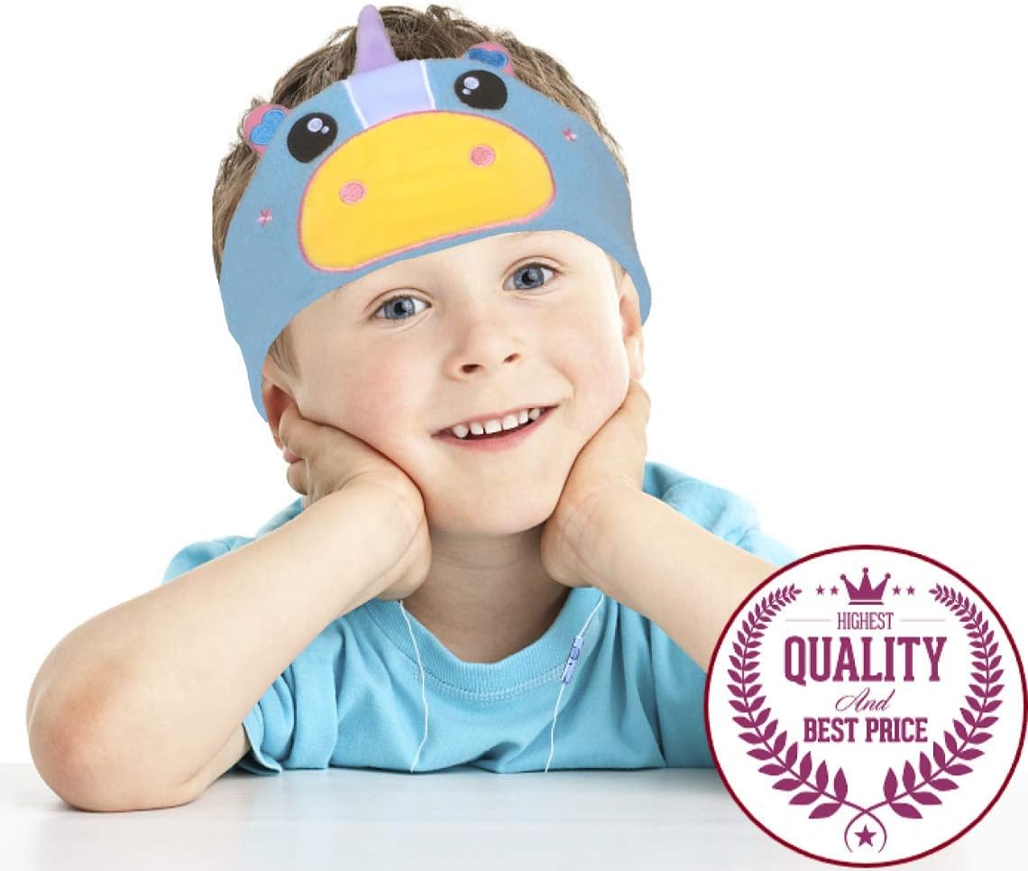 Charlxee Kids Headphones Cozy Foldable Headphone Headband Toddler Headphones for Air Travel or Home - Colorful Unicorn