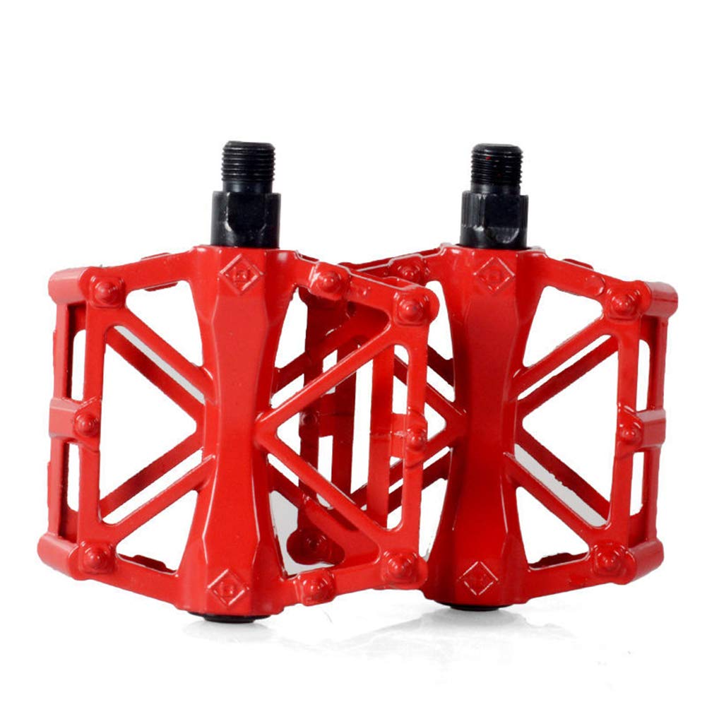 Mayco Bell Mountain Bike Pedals Bearing Road Platform Commuter Bike 9/16 Aluminum Alloy Cr-mo MTB (Red)