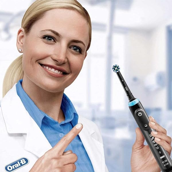 ORAL-B CROSSACTION ELECTRIC TOOTHBRUSH REPLACEMENT BRUSH HEAD REFILLS, BLACK , 4 COUNT (PACK OF 1)