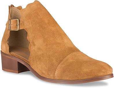 cognac cutout booties