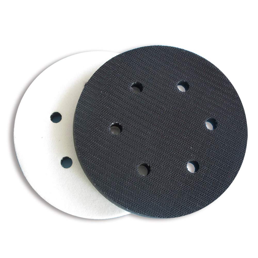 ExcInter 1PCS 150mm 6 Holes Sanding Soft Pad Buffer Sponge Interface Backing Foam Cushion Pads Layer Hook and Loop Buffering