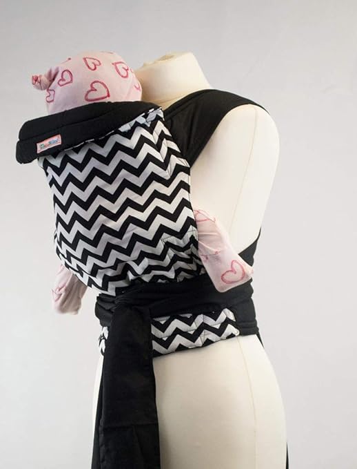 Palm and Pond Mei Tai Baby Carrier – Schwarz und Weiß Zickzack