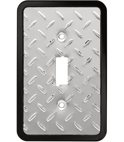Amerelle Diamond Plate Single Rocker Stamped Aluminum Wallplate - Switch And Outlet Plates
