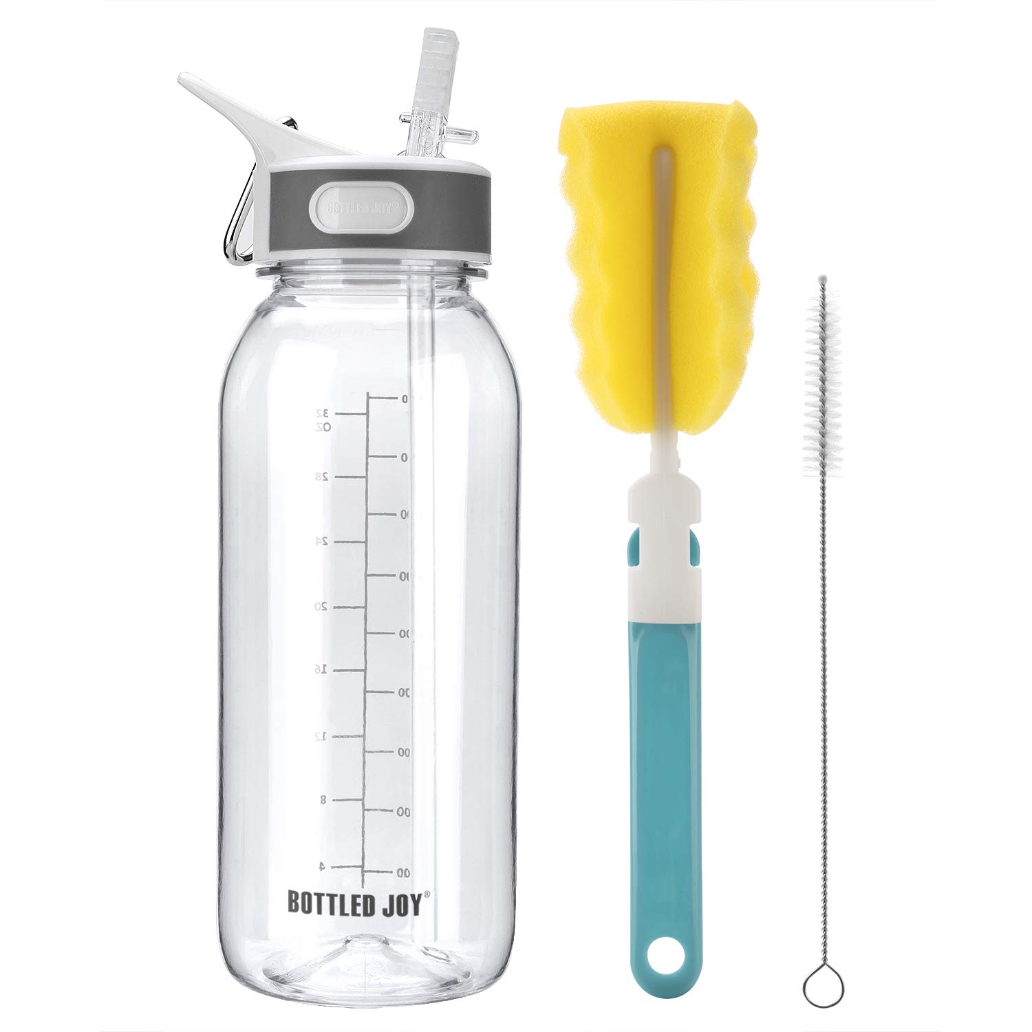 VENNERLI Water Bottle with Straw 1L BPA Free Reusable Tritan Tough Sports Water Bottle with Flip Straw Portable Leak Proof for Adults School Outdoor Work Gym 1litre