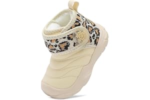 FEETCITY Baby Winter Warm Shoes Cozy Fleece Snow Boots Boys Girls Infant First Walking Shoes Water Resistance Booties