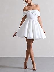 Satin Short Prom Dresses 2025 Off Shoulder Bowknot