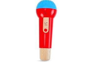 Hape Mighty Echo Microphone | Battery-Free Voice Amplifying Microphone Toy for Kids 1 Year & Up, Red, Model Number: E0337