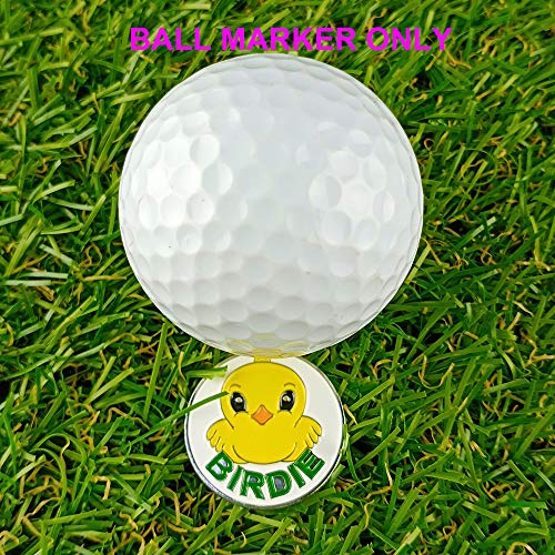 GOLTERS Golf Ball Markers Assorted Patterns Value Pack of 12 Golf Gifts, Golf Cap Clips and Divot Repair Tools Parter Accessories Sets for Men Women Kids Golfer(12 Birdie)