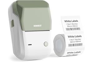 NIIMBOT B1 Label Maker Machine with Tape, 2 Inch Portable Sticker Printer for Home School & Small Business, Compatible with Phones & PC, Green White