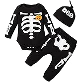 Shalofer Baby Boy Halloween Clothes Baby Skeleton Halloween Outfit