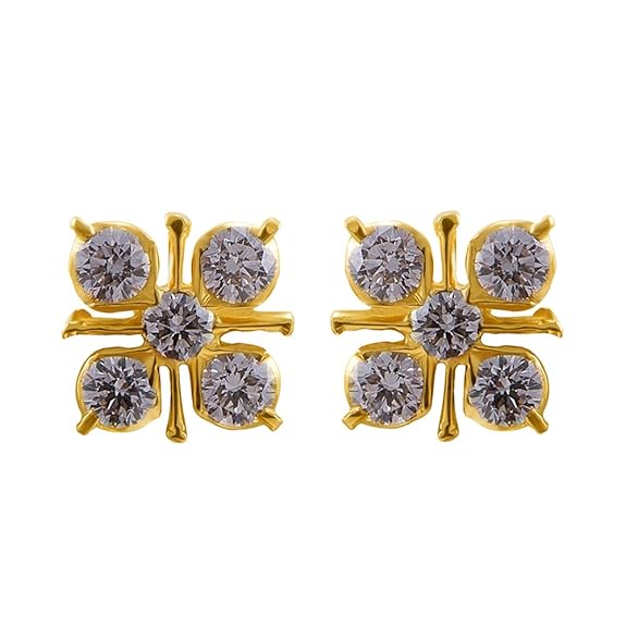Buy Joyalukkas 22k Yellow Gold and Diamond Stud Earrings at Amazon.in