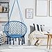 TOPWAY Hammock Chair Macrame Swing, 330 Pound Capacity, Hanging Chair with Cotton Rope for Indoor, Outdoor, Home, Patio, Deck, Yard, Garden, Blue