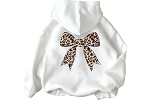 Floerns Cute Hoodies for Girls Graphic Fleece Long Sleeve Hooded Sweatshirts Kids Clothes Tops