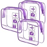 Lermende 3pcs Clear Bags for Travel,TSA Approved