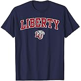 Liberty Flames Arch Over Navy Officially Licensed T-Shirt Small