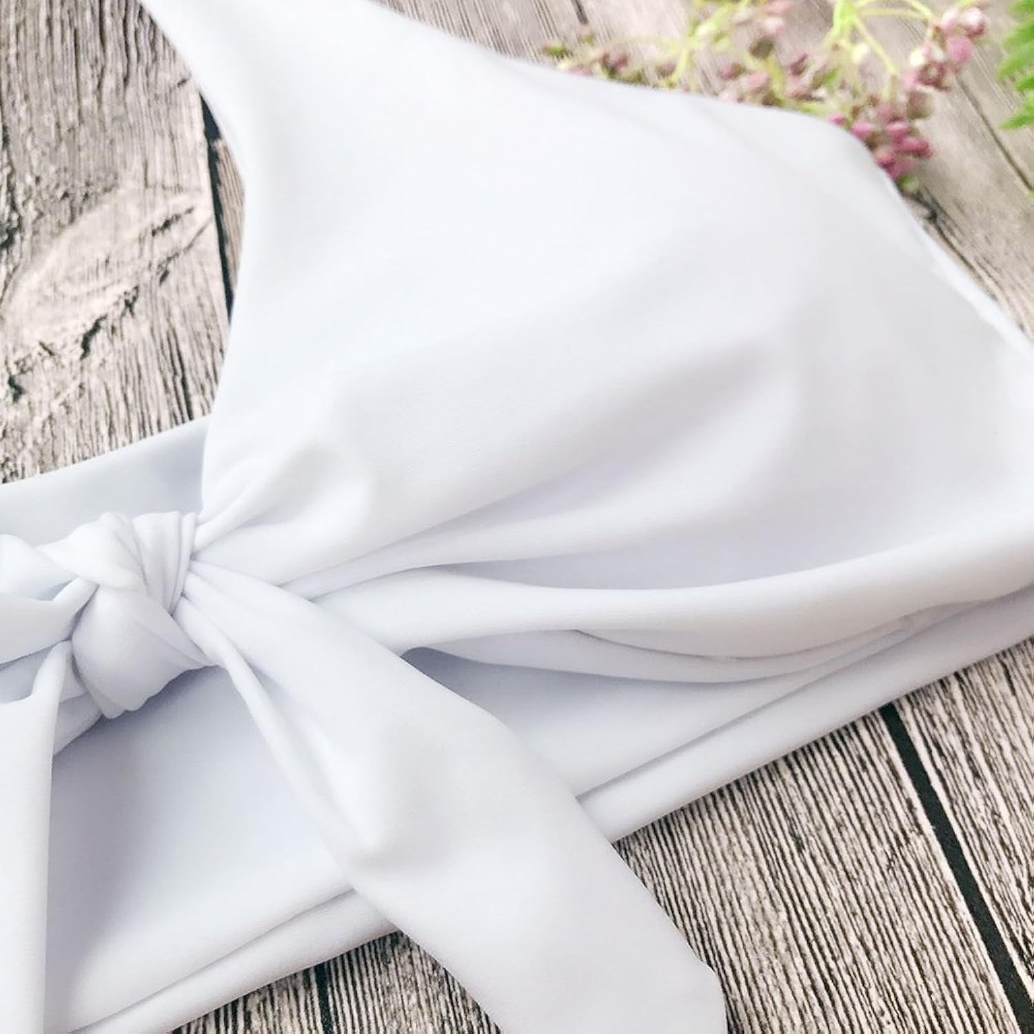 hannea knotted bralette bikini top and bottoms