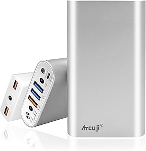 Atcuji 26800mAh Power Bank + Power Supply with 130W Power Delivery for Apple MacBook Pro Portable Charger iPhone iPad Samsung Galaxy External Battery Huawei Google Pixel LG and More (TSA Approved)