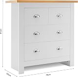 Blisswood 3 Piece Bedroom Set Wardrobe, Chest & Bedside Table - White & Oak view 6