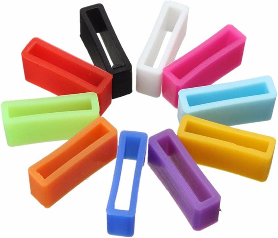 WUYASTA Watch Strap Band Clasp Keeper Holder Ring Buckle Wristband Fastener for Fitbit Charge HR 10pcs