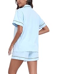 COLORFULLEAF Womens 100% Cotton Pajamas Short Set