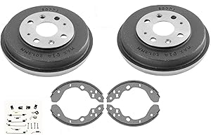 MAC AUTO PARTS Replacement Part For 1999-2003 Mazda Protege (2) Brake Drums Brake Shoes and Springs