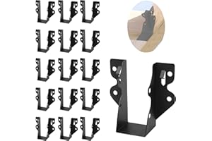 XIHUWZ 16 Pcs 2x4 Joist Hanger, Black Powder-Coated for Rafter Hurricane Ties Joist Hangers, Tie Brackets for Floor Deck and Ceiling Trusses