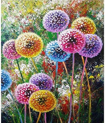 DIY 5D Diamond Painting,5D DIY Diamant Malerei Löwenzahn Diamant Stickerei Kreuzstich Vollbohren Geburtstagsgeschenk Rundbohrer-90X100Cm