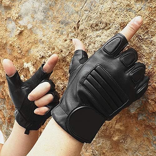 LONLLST Gloves Men's Leather Tactical Half Finger Gloves Protective Anti-Skid Wear Military Enthusiasts Outdoor Combat Gloves