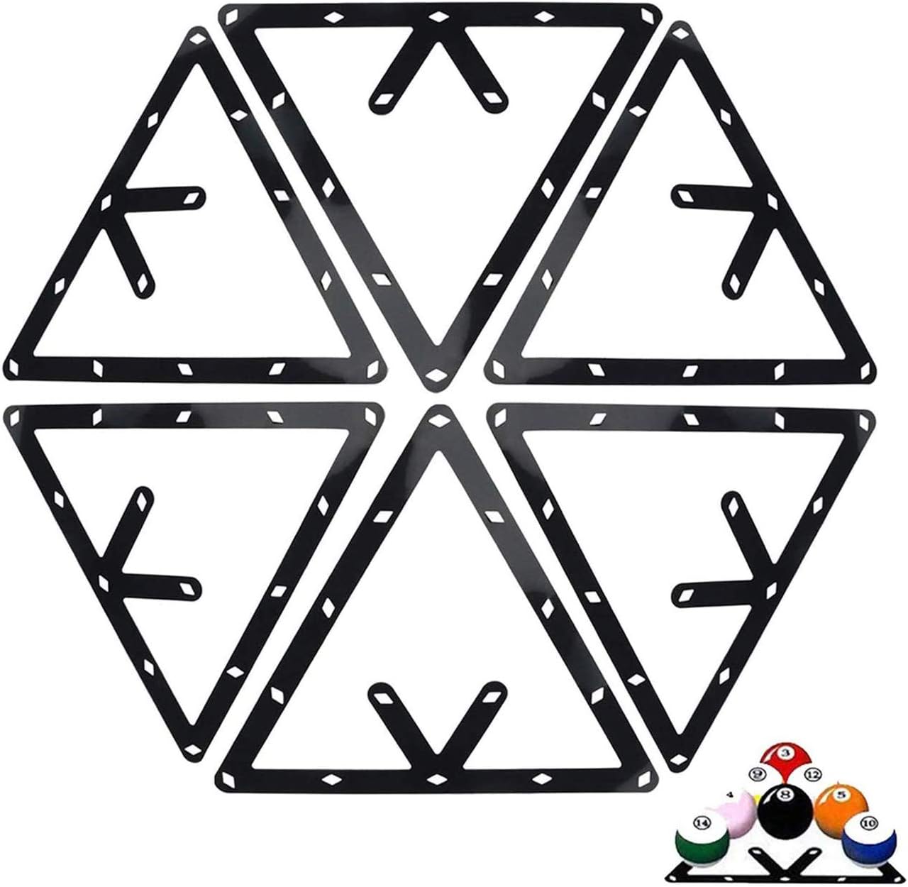 TIHOOD 6PCS Magic Ball Rack Holder Sheet Billiards Triangle Cue Accessories for Magic Ball Rack 8, 9, and 10 Ball Combo Pack and Snooker : Sports & Outdoors