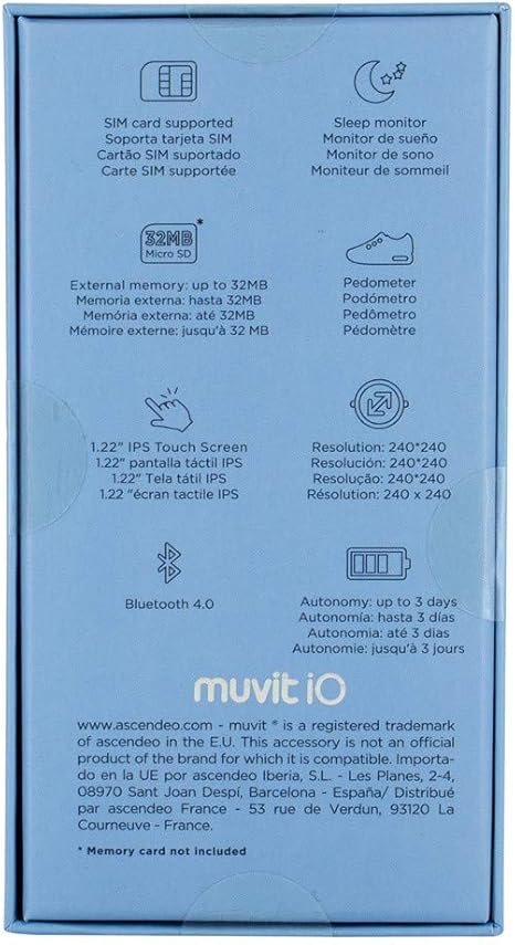 Muvit MIOSMW011 Reloj Inteligente Negro IPS 3,1 cm (1.22