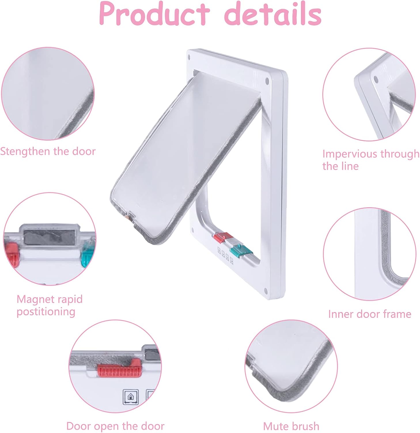 EGETOTA Cat Door Flap Medium (Outer Size 7.5" x 7.8"), 4 Way Locking for Interior Exterior Doors, Weatherproof Pet Door for Cats Doggie Kitties & Kittens, Easy Installation: Kitchen & Dining
