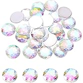 MECCANIXITY Flat Back Round Acrylic Rhinestones,25mm Starry Sky Flatback Crystal Rhinestones for Crafts Clothes Shoes DIY Decoration Gifts 25Pcs