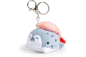 Adorlynetty Sea Otter Plush Keychain Toys Cute Sushi Seal Stuffed Animals Pendant for Backpack