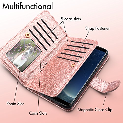 image for Galaxy S8 Plus Wallet Case, Miss Arts Detachable Magnetic Slim Case Wi