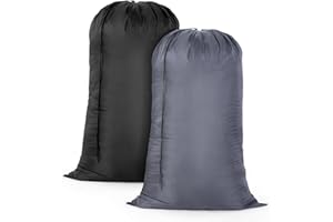 OTraki 2 Pack Heavy Duty Laundry Bag, 28 x 45 inch Machine Washable Dirty Clothes Organizer with Drawstring Closure, Travel L