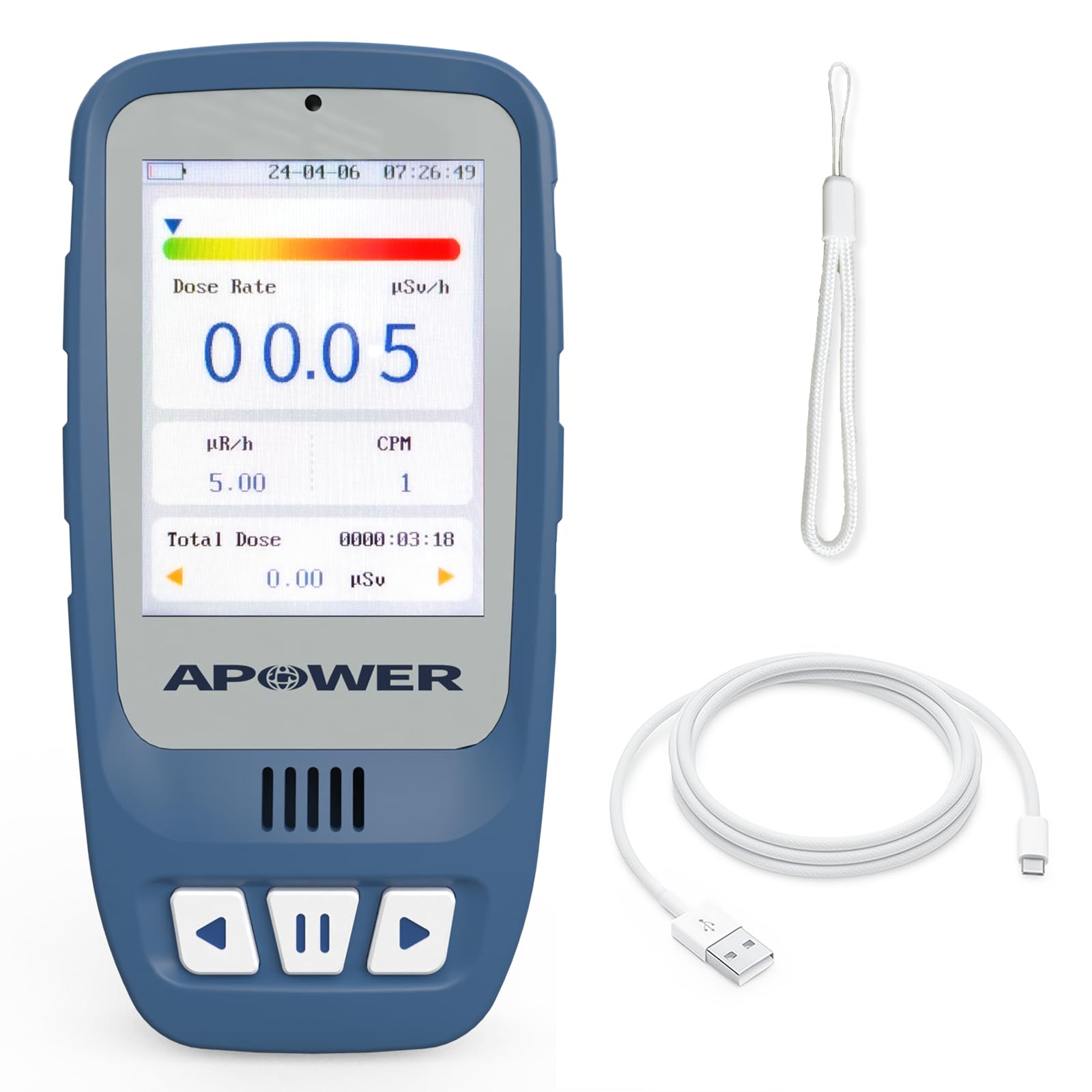 Photo 1 of APOWER Geiger Counter Nuclear Radiation Detector, Portable Handheld Dosimeter Beta, Gamma, X-ray Detection, LCD Display Radiation Monitor Meter, Radioactive Device for Home, Lab, and Emergency Use