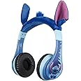 eKids Disney Stitch Bluetooth Headphones, Wireless Headphones with Microphone Includes Aux Cord, Volume Reduced Kids Foldable Earphones for School, Home, or Travel