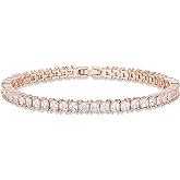 PAVOI 14K Gold Plated Cubic Zirconia Classic Tennis Bracelet | Gold Bracelets for Women | 4mm CZ, Size 6.5-7.5 Inch