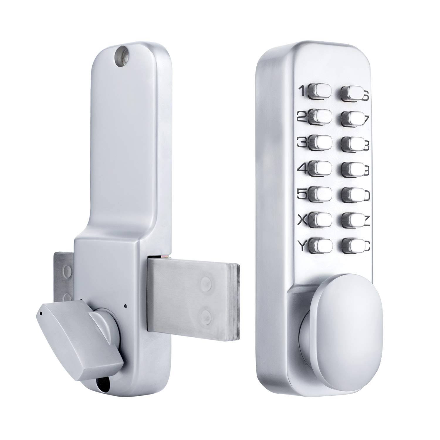 Gate Lock - Keypad Locks for Doors with Handle, Waterproof Door Locks, Digital Code Combination Door Locks, Coded Button Lock, No Battery Required, for Outdoor, Garden, Wooden Door, Garage — image 1