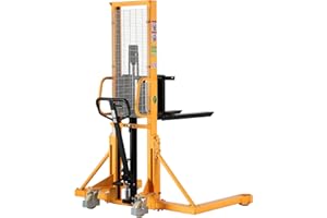 APOLLOLIFT Manual Pallet Stacker with Straddle Legs 1100lbs Capacity 63" Lift Height Adjustable Forks
