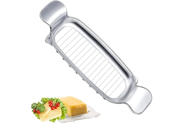 Stainless Steel Cheese Cutter and Butter Slicer - Multifunctional Kitchen Food Tool for Block Cheeses and Butter
